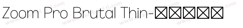 Zoom Pro Brutal Thin字体转换